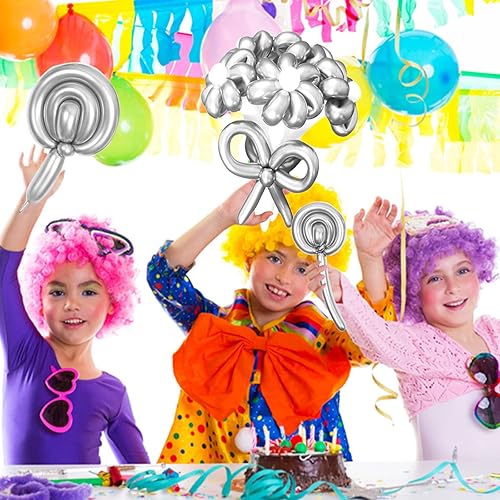 Miniatura 86 de Paquete de 260 globos largos, 100 globos negros de animales torcidos, globos mágicos largos de látex grueso para modelos de animales, Halloween