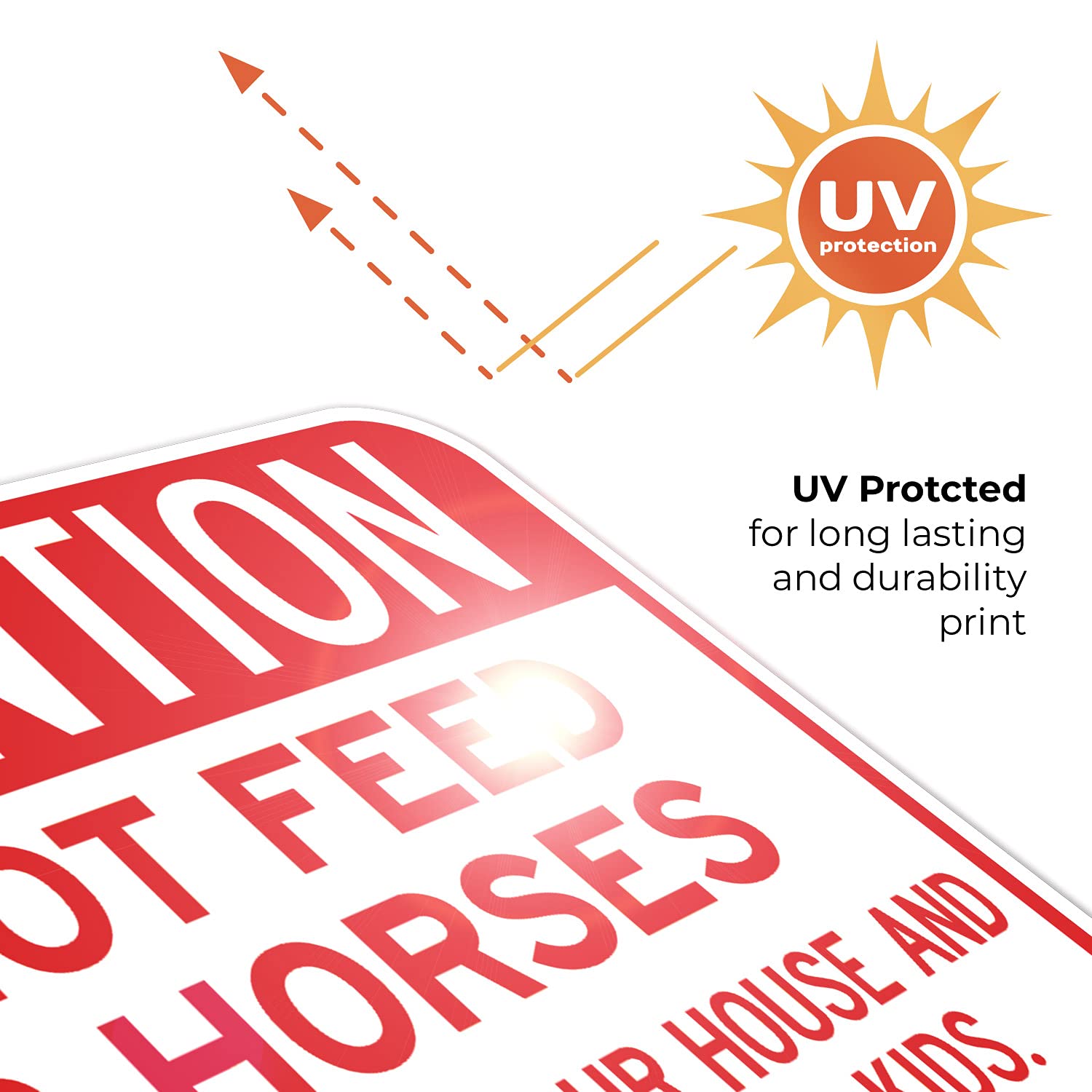 Attention Do Not Feed Our Horses We Don't Come to Your House Sign, 12x18 Inches, Rust Free .063 Aluminum, Fade Resistant, Made in USA