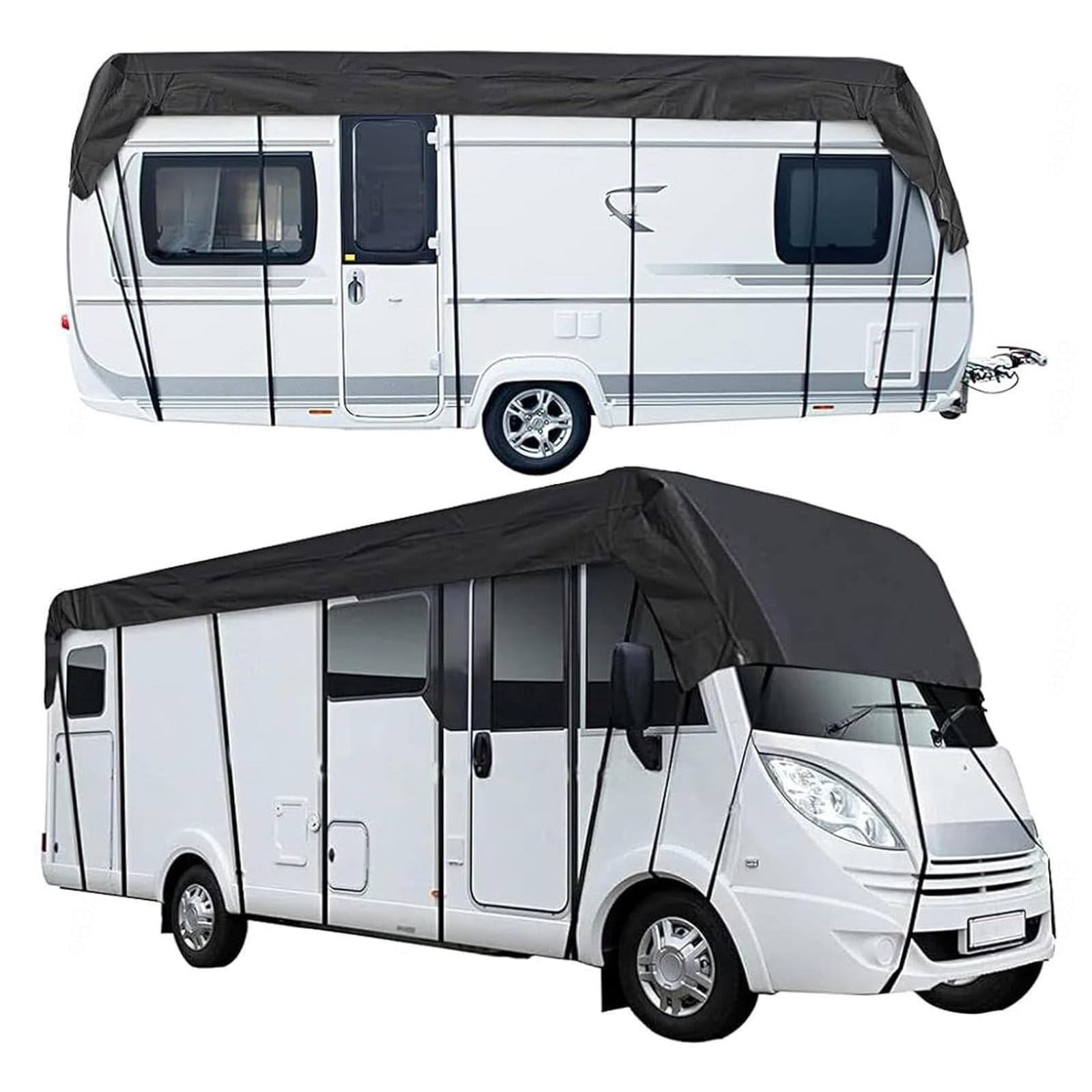 Funda Caravana Tela Oxford 210D Funda Autocaravana A Prueba De Viento, Lluvia Y Nieve Cubierta Emergente para Remolque Funda Autocaravana,6.5m×3m