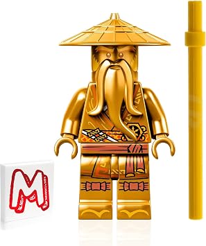LEGO NINJAGO Legacy Minifigure - Sensei Wu 10th Anniversary Golden Ninja with Gold Staff 71741