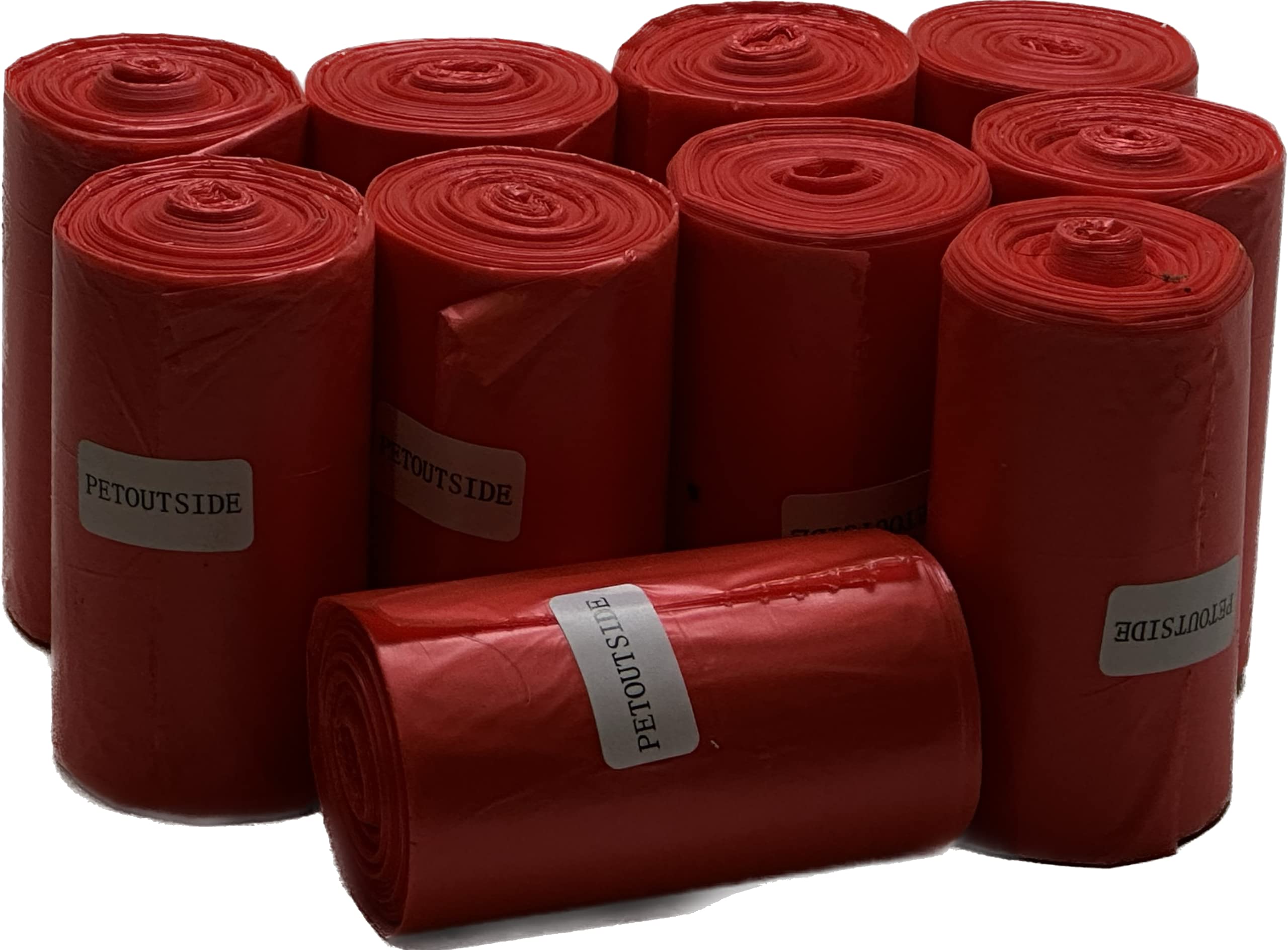 230 DOG WASTE POOP BAGS 10 REFILL NO-CORE ROLLS RED by PetOutSide