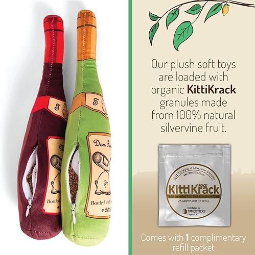 Miniatura 3 de KittiLush - Paquete de 2 juguetes orgánicos de sustituto de hierba gatera Silvervine para gatos y gatitos  100% natural cosechado en la naturaleza