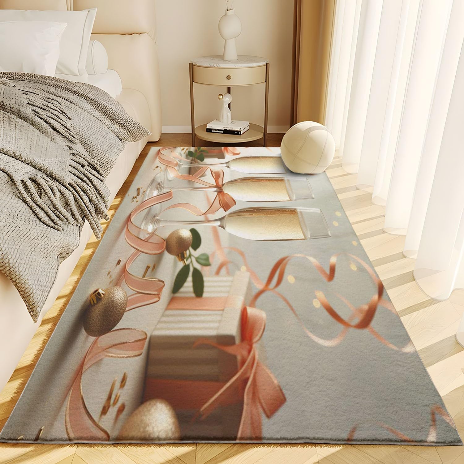 Tappeto a pelo lungo per soggiorno, lavabile in lavatrice, morbido, non perde pelo, per camera da letto, ufficio e cucina, facile da pulire (140 x 200 cm)