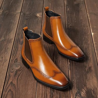 Men's Chelsea Boots Mens Genuine Leather Dress Boots
