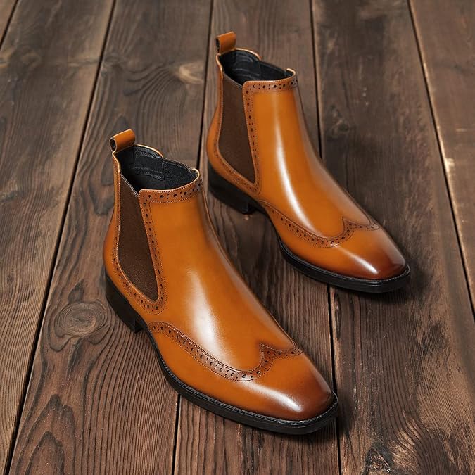 Men's Chelsea Boots Mens Genuine Leather Dress Boots