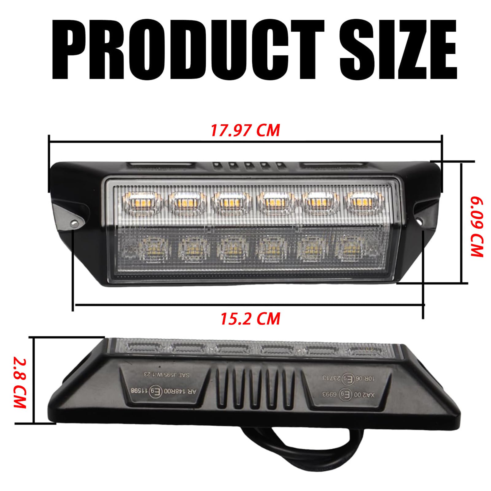 Multifunzione Luce Esterna Camper Led 12V Luci per Veranda Camper IP67 Impermeabile, 2 Colori di Luce - Bianca/Gialla (Guscio nero - Luce bianca/Luce gialla)