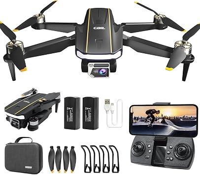 2K Video Drone with Camera for Adults, LCD Screen Remote Controller, 36 Min Flight Time, CHUBORY A68 Foldable Drone, 90 Adjustable Camera, Optical Flow Hover, 2 Batteries, Headless Mode, 3 Speed, Gesture Photo Video, App Control, 4GB MicroSD Card