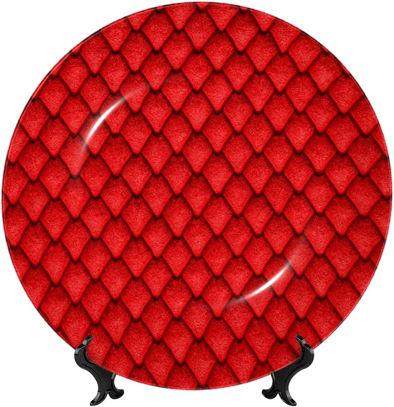 3d Dragon Scale 10 Inch Decorative Plate With Stand, Elegant Display Wall Plate For Home Decor