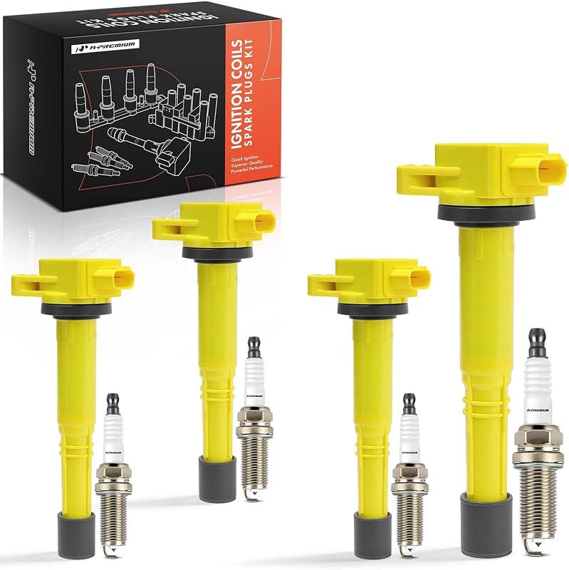 Kit de bobina de ignição A-Premium com velas de ignição de irídio para Acura e Honda