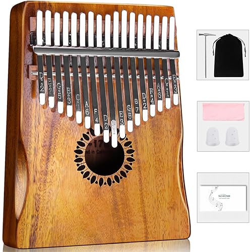 Kalimba Thumb Piano 17 Keys, Portable Mbira Finger Piano Gifts for Kids and Adults Beginners Wood
