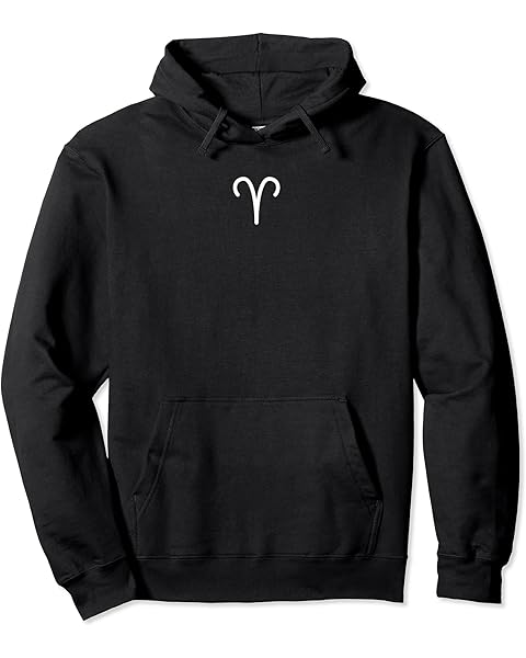 Aries zodiac minimalism simple white cute modern black Pullover Hoodie