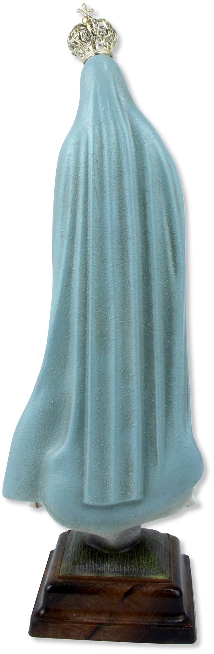 Estatua de la Virgen de Fátima de resina con ojos de resina - 27 cm