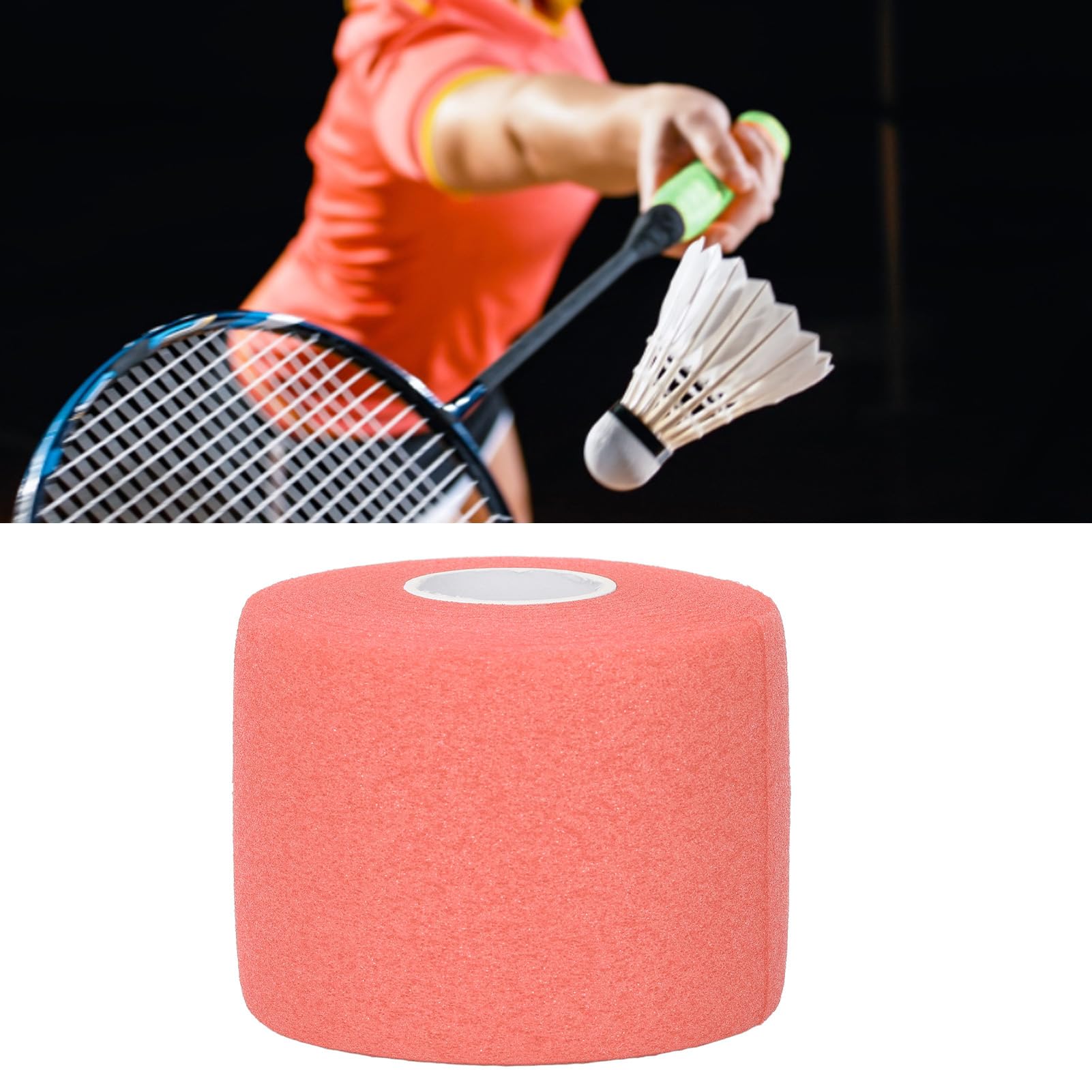 HERCHR Badminton Grip Cushion Wrap, 60 Mm De Largeur 20 M De Longueur Polyuréthane Anti-Glissement Film Film Absorption Absorption Racket Grip Rack Pour L'entraînement Sportif (Bleu