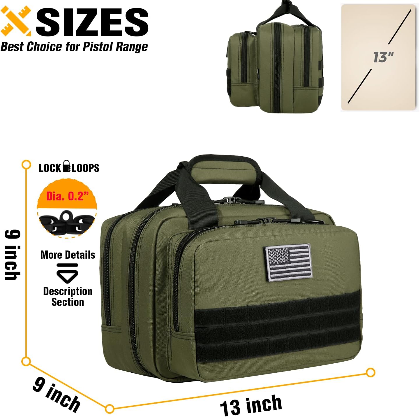 DBTAC Gun Case Bag Small Plus + DBTAC Tactical Small Shoulder Bag Pack (OD Green)