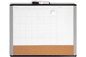 U Brands Magnetic Dry Erase 3-in-1 Calendar Board
