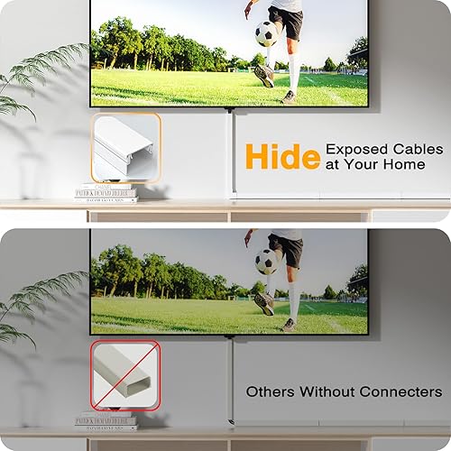 Miniatura 5 de Delamu 157in Cord Hider Wall, TV Cable Hider Cord Covers for Wires on Wall, Large Cable Management Raceway, Paintable Wire Hiders Wire Covers for