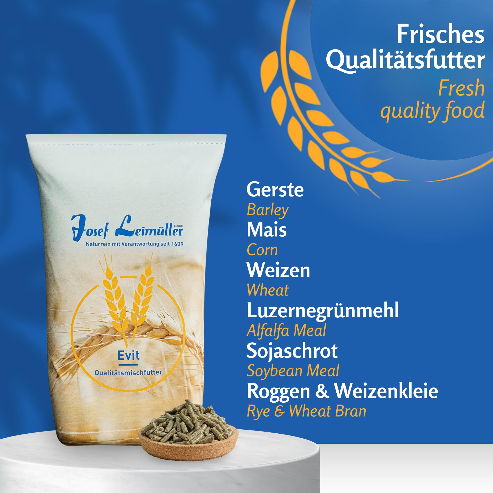 Leimüller Schaffutter Ziegenfutter Pellets 25kg Lämmer Schafe Ziegen | 100% gentechnikfrei, staubarm, Kraftfutter für Schafe, Ziegen & Lämmer, aus Österreich