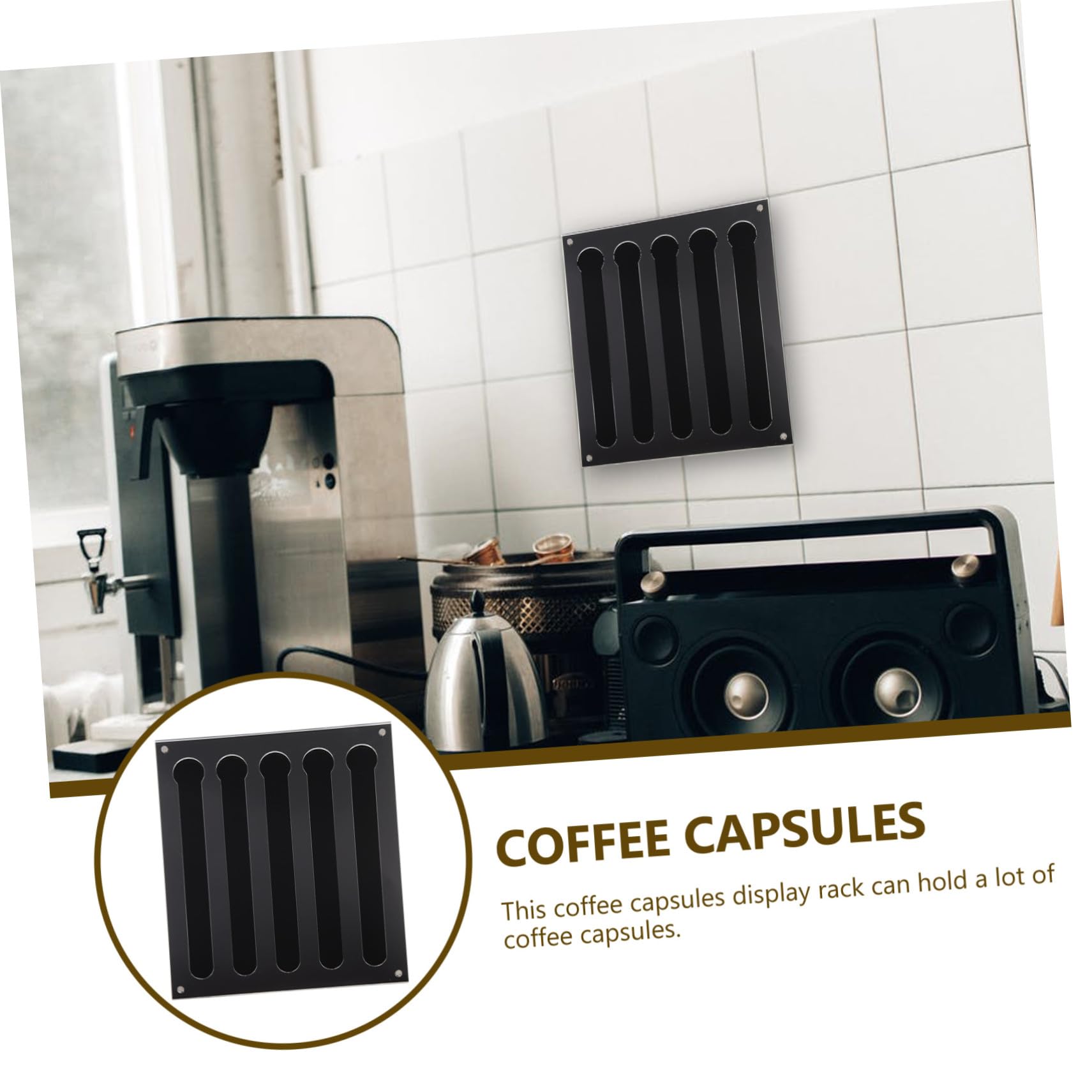 Cabilock Wandmontierter Kaffeekapselhalter Aus Transparenter Kapselbehälter Platzsparender Kaffeezubehör Für Espressomaschine