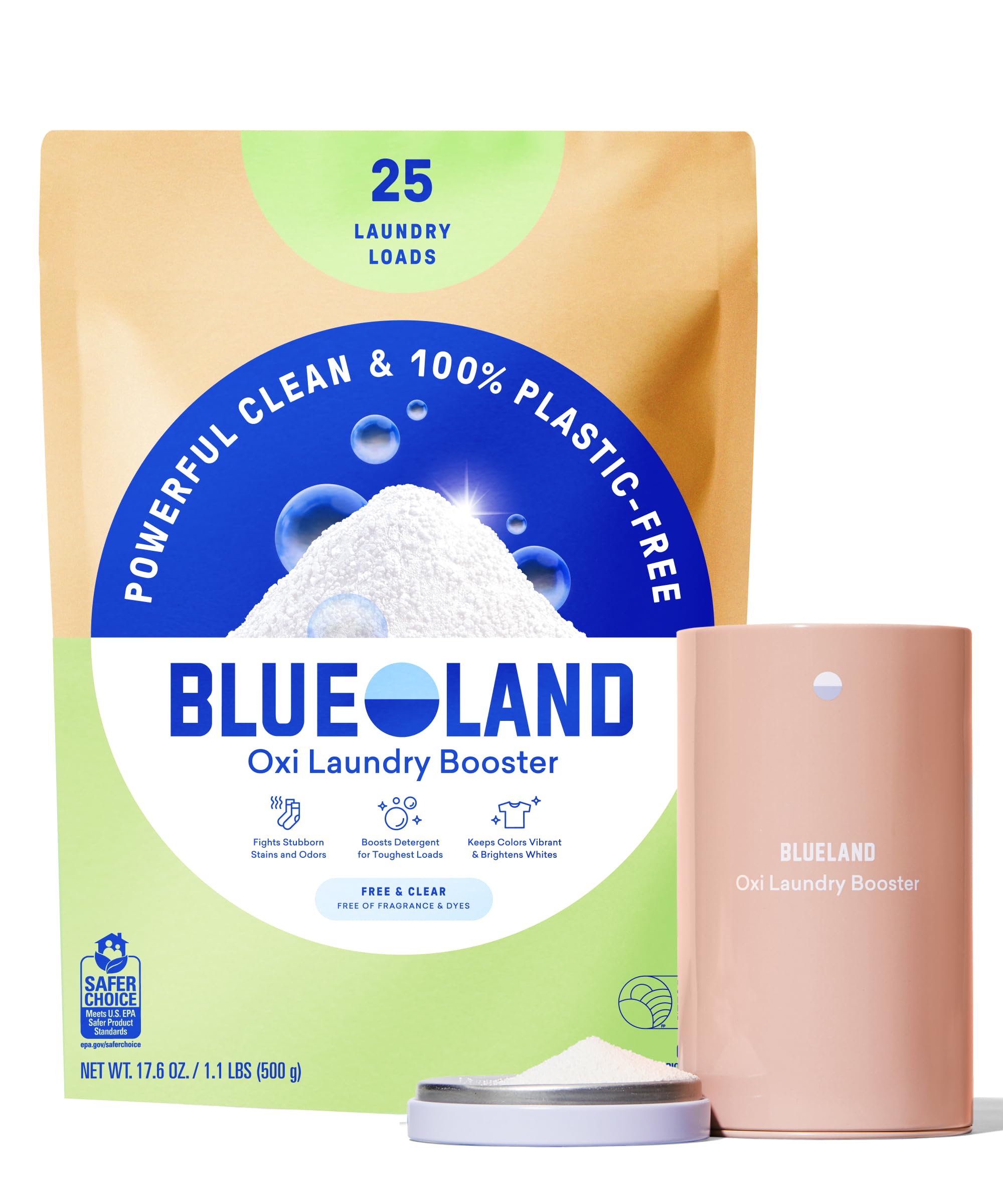 Amazon.com: BLUELAND Oxi Laundry Booster Powder with Tin, Starter