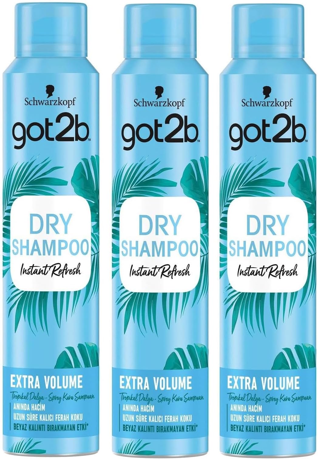 Schwarzkopf Got2B Dry Wash Shampoo Volume Pack of 3 x 200 ml