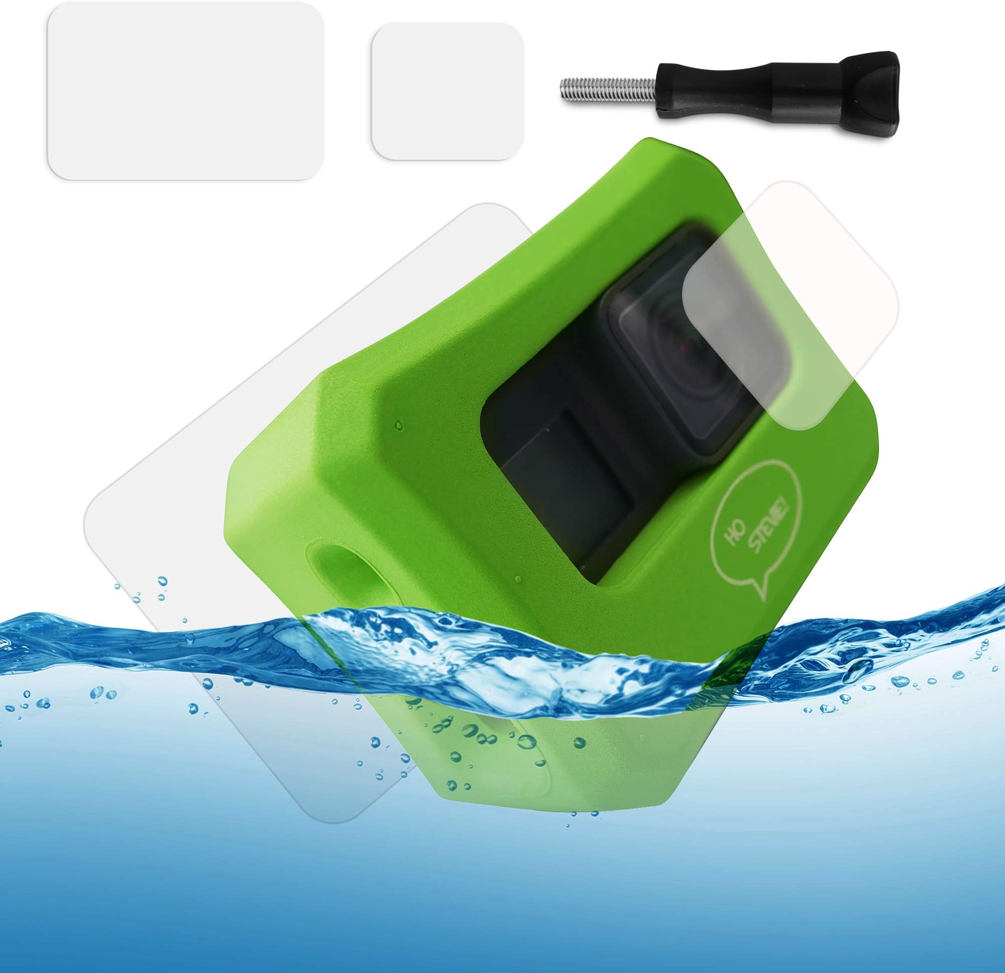 Ho Stevie! Floaty Case + Screen Protectors for GoPro Hero 7, Hero 6, or Hero 5 [Choose Color]