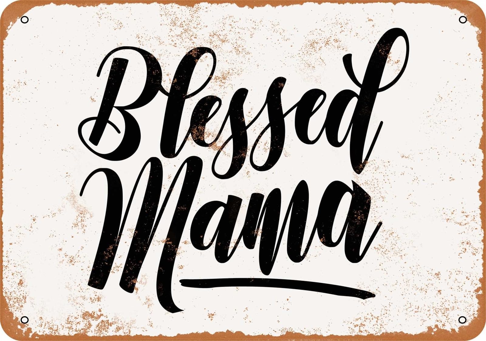 Miaomansenstore Metal Sign - Blessed Mama - Vintage Look Home Decor