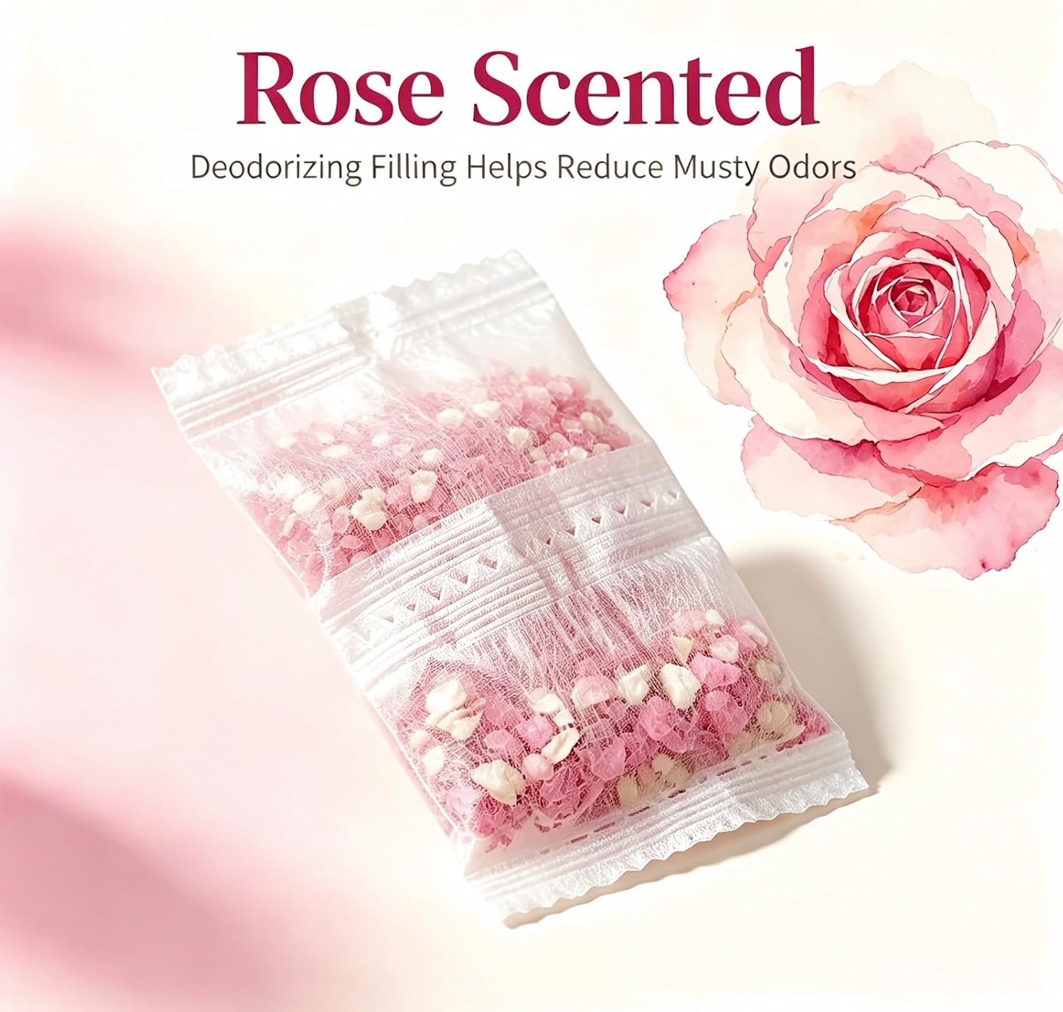 Scented Sachets for Drawers and Closets, 48 Pack Rose Closet Freshener