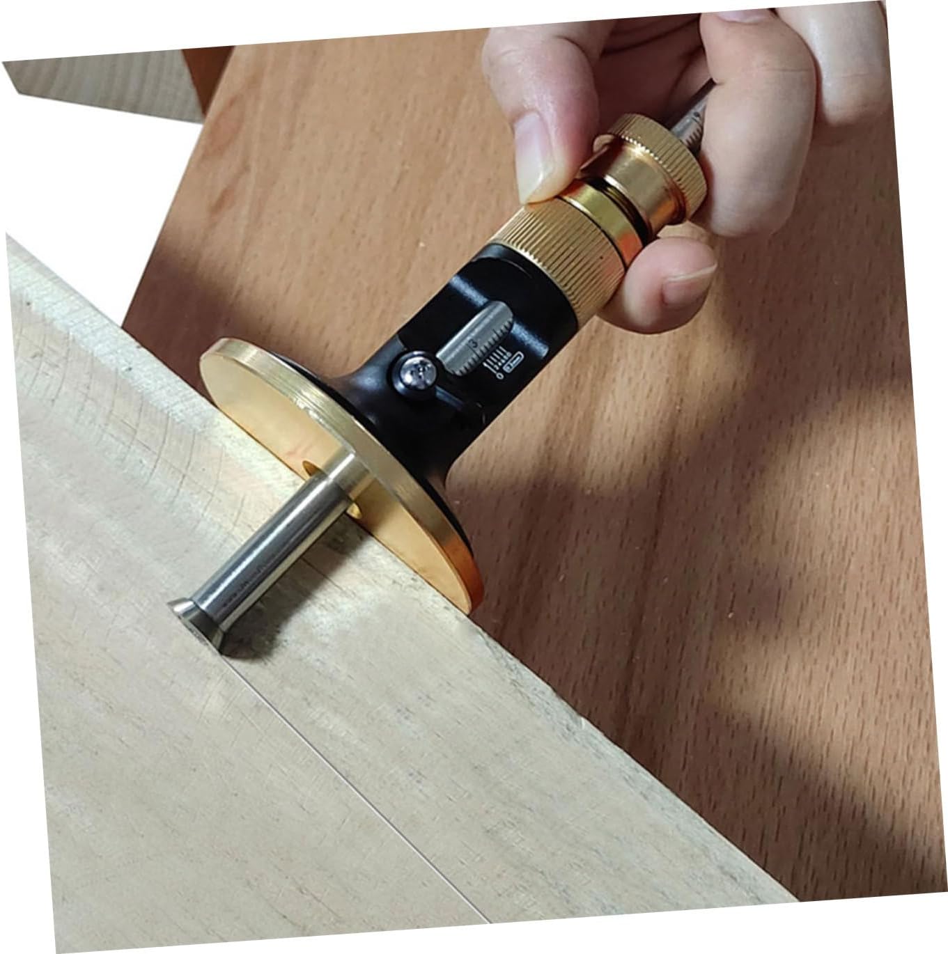 jojofuny European-style Woodworking Scriber Marking Tool with Carbide Blade, Precision Parallel Line Drawing Gauge for Carpenter, Sturdy Woodworking Layout Tool