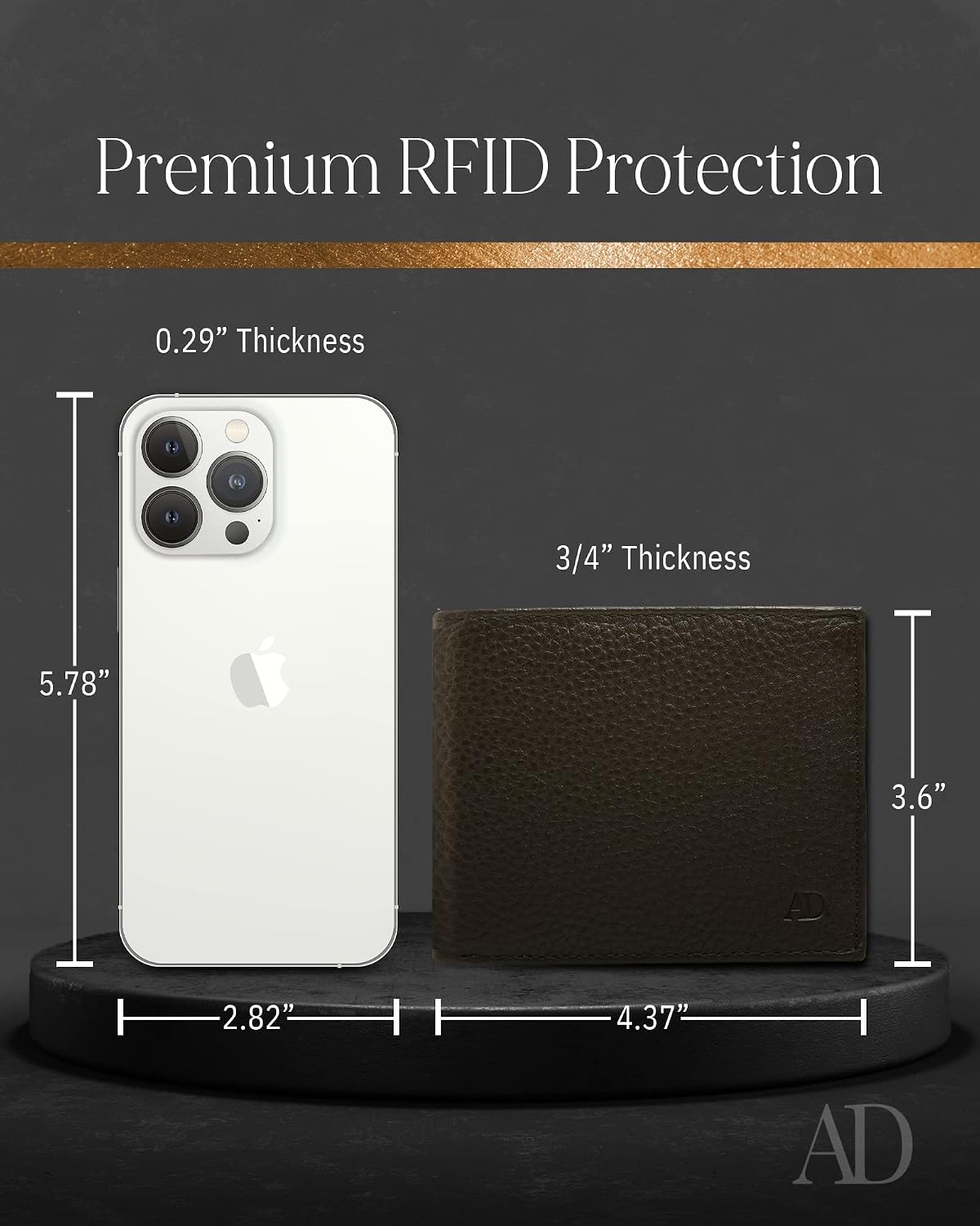 Access Denied Slim Leather Bifold Wallets For Men - Minimalist Mens Wallet RFID Blocking Card Holder With ID Window Box Gifts For Men image 4