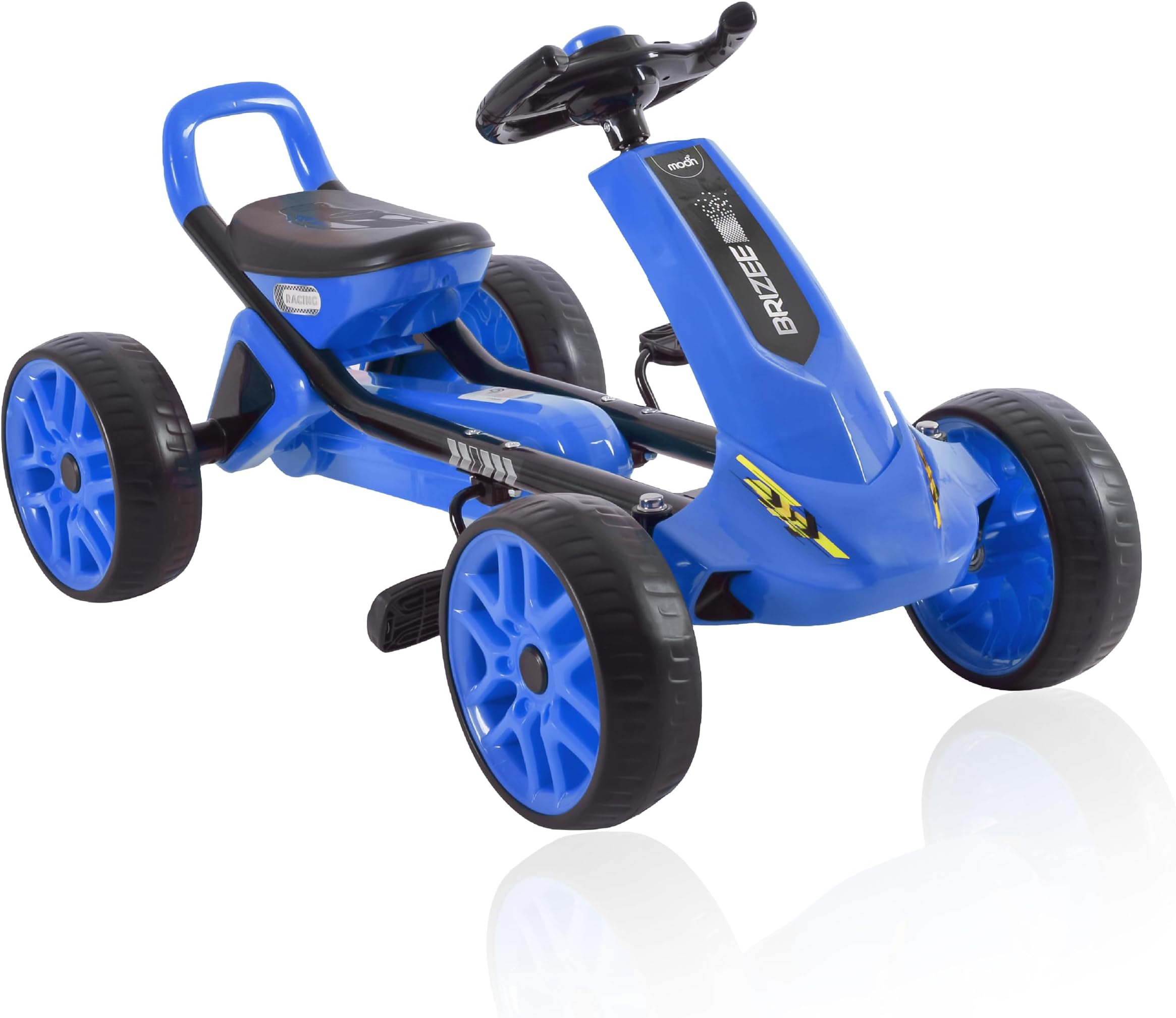 Brizee Go Kart.Suitable For 3 To 8 Years. Holds Upto 30 Kgs. Adjustable And Comfortable Seat.4 Sturdy Wheels.Cart.Utmost Comfort And Safety- Blue and black
