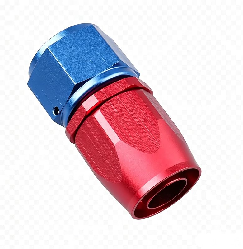 Conexão Reta Giratória para Mangueira 12AN AC PERFORMANCE em Alumínio Vermelho/Azul – 1 unidade