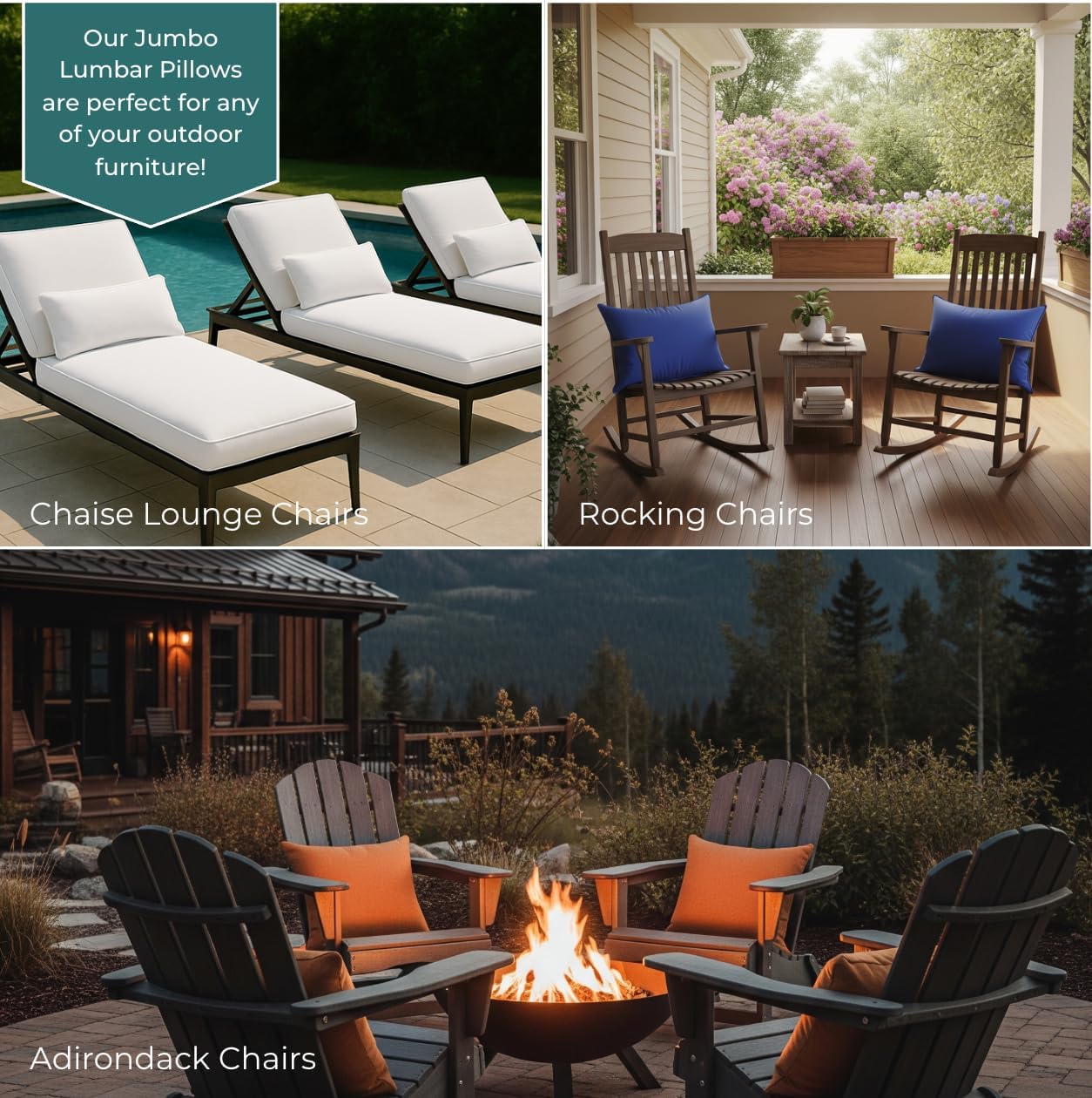 RSH Décor Neck Roll Pillows – Set of 2 | 24” x 8”| Indoor Outdoor Decorative Pillow for Patio, Porch, Beachhouse, Lounge Chair | Water & Fade-Resistant Fabric | Black & White Aztec Geometric