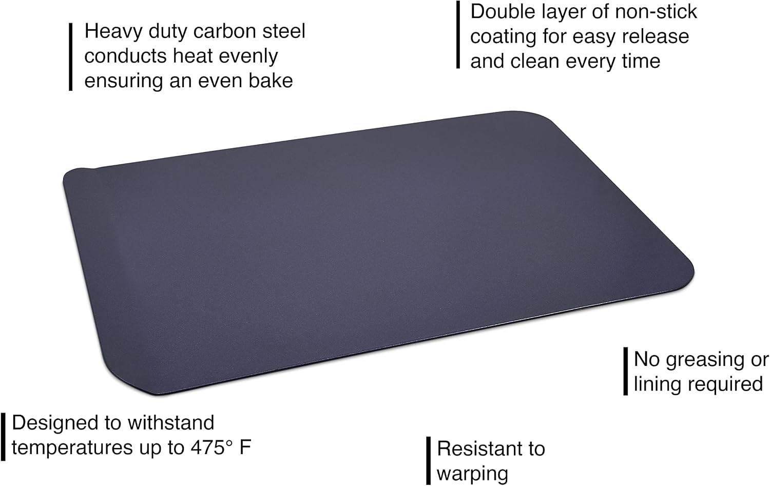 Zyliss Non-Stick Baking Sheet, 35cm x 27cm, PFAS Free Baking Tray for Cookies/Biscuits, Carbon Steel, Dark Blue - Image 5