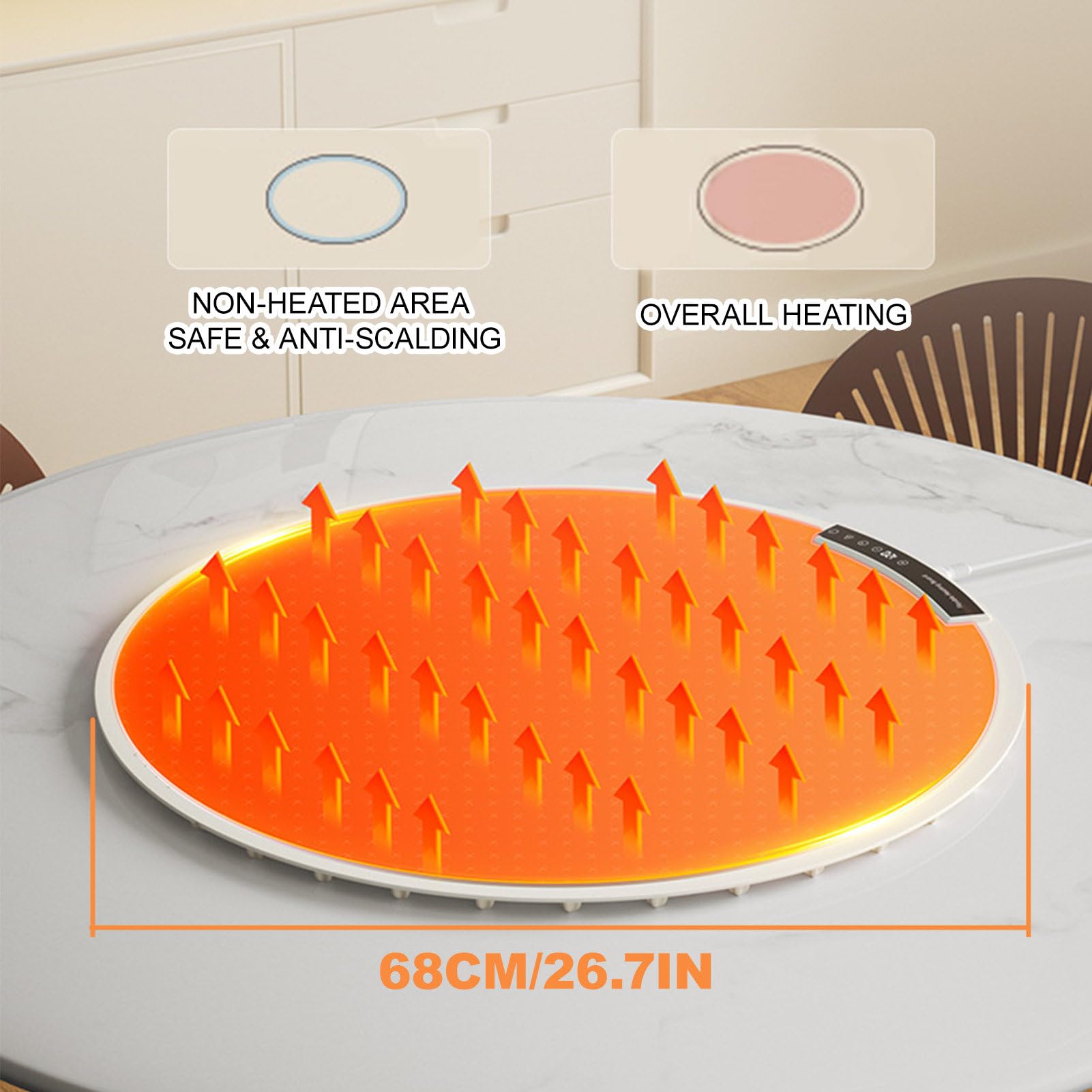 Bandeja calentadora eléctrica portátil con control de temperatura ajustable de 40 a 120 ℃ y temperatura constante con temporizador de 4 horas - Placa calefactora plegable para calentamiento rápido,