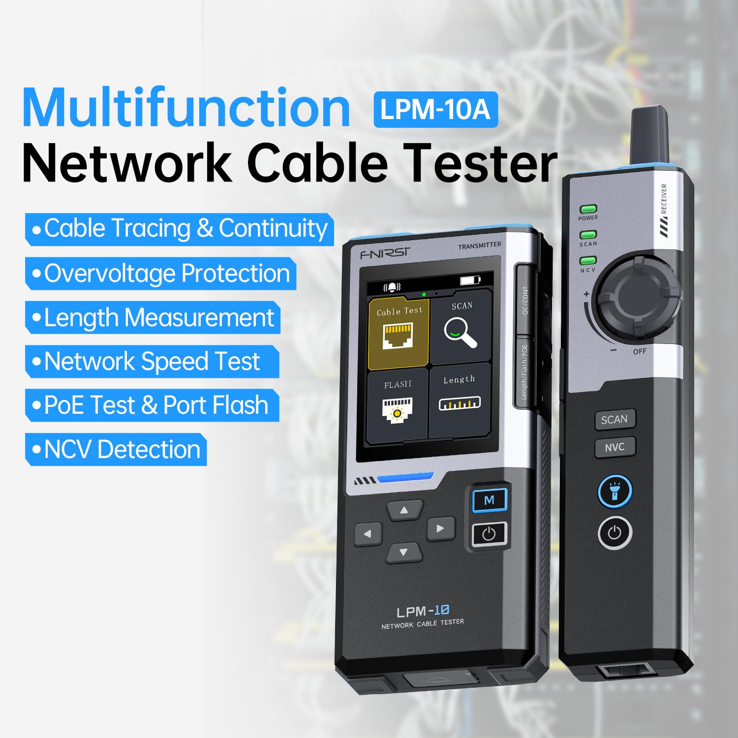 LPM-10A Localisateur de câble intelligent RJ45 RJ11 Ligne Tracker Longueur Test Flash Port Outil anti-interférence pour réparation et entretien