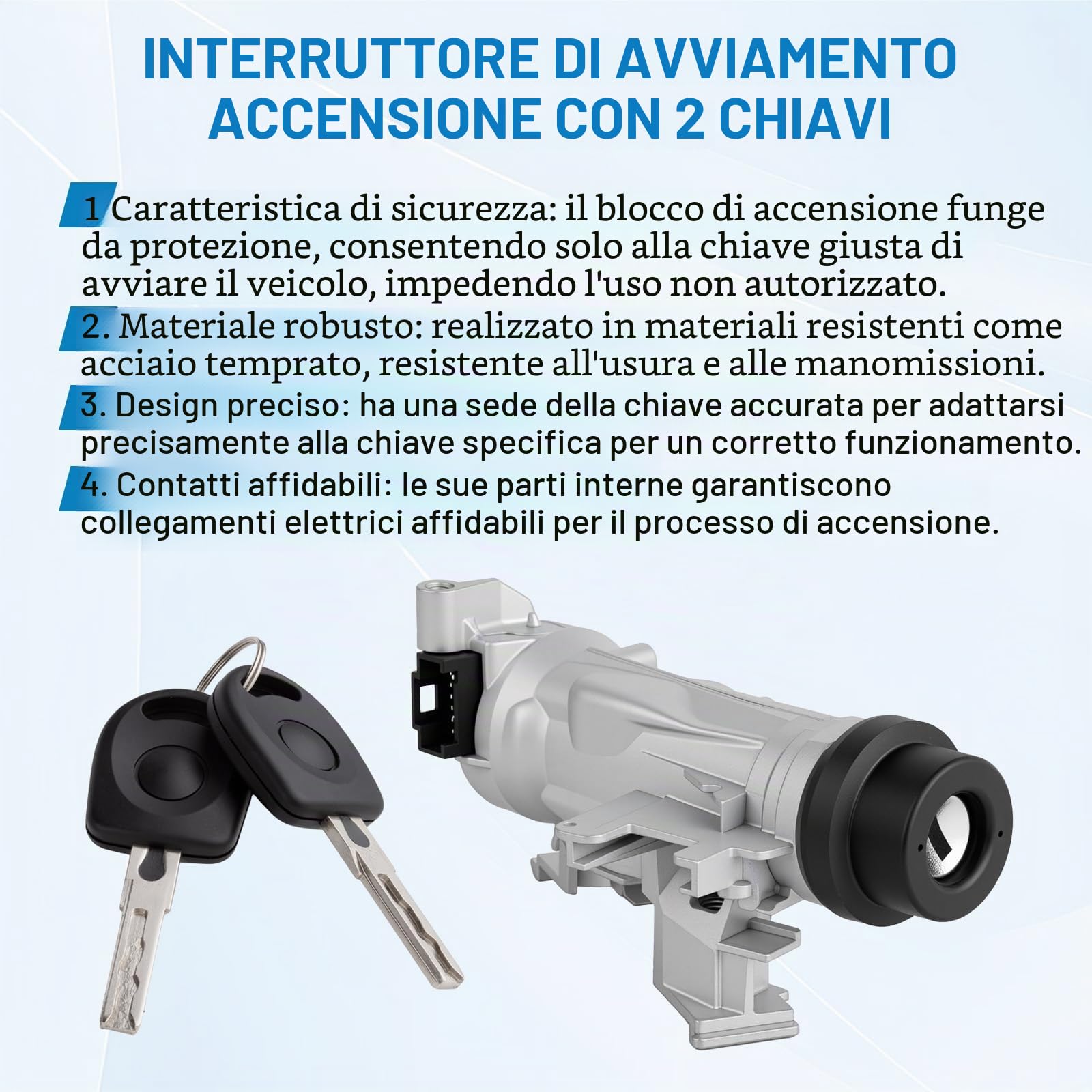 Interruttore di accensione con chiave di blocco per 1,4 l, 1,8 l, 2,0 l, 2006-2011, ricambio per 1K0905841, 1K0905851B, 1K0905865