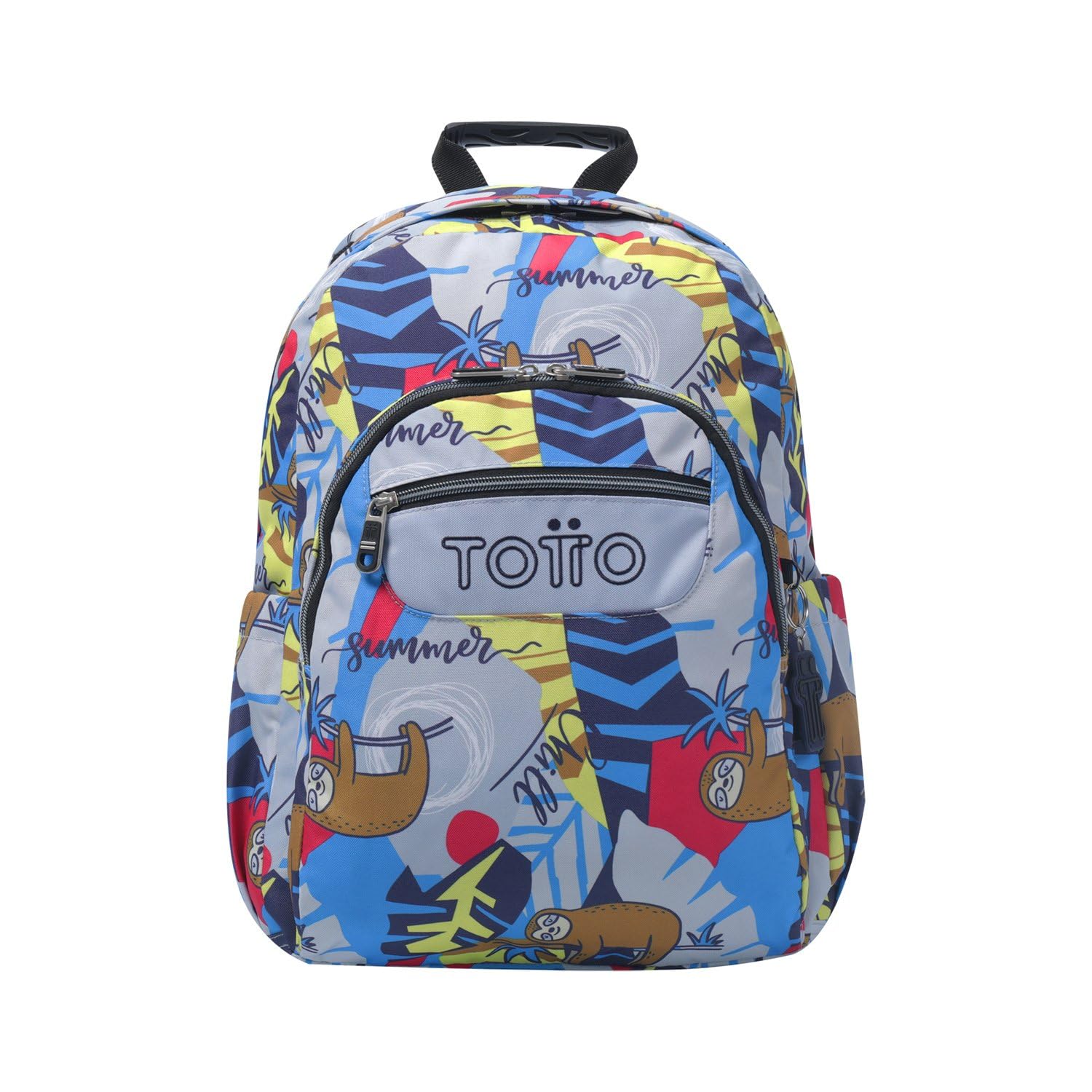 TOTTO Mochila Escolar Adaptable a Carro, Modelo Acuareles, Capacidad 20 L, Bolsillo para Pc 14", 2 Bolsillo Botella, Espaldar Ergonómico con Flujo de Aire, Cómodas Correas en S, Estampado Lazel