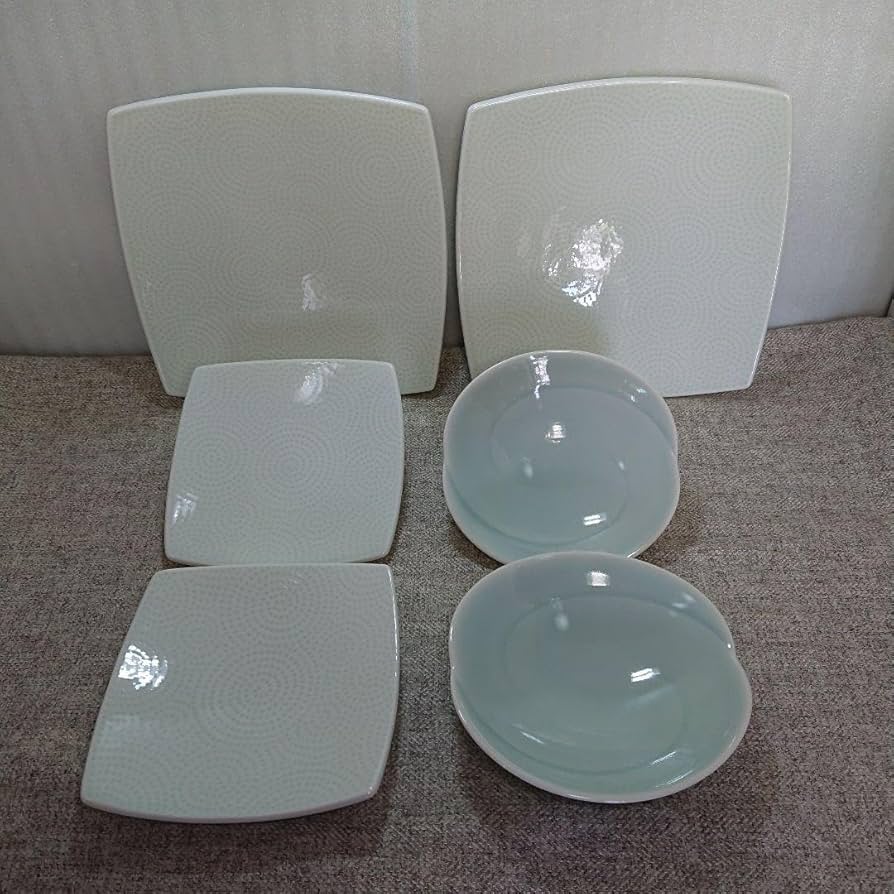 美品！ニッコー 江戸小紋 角皿 23cm 5枚組 美品！ニッコー 江戸小紋 角皿 23cm 5枚組