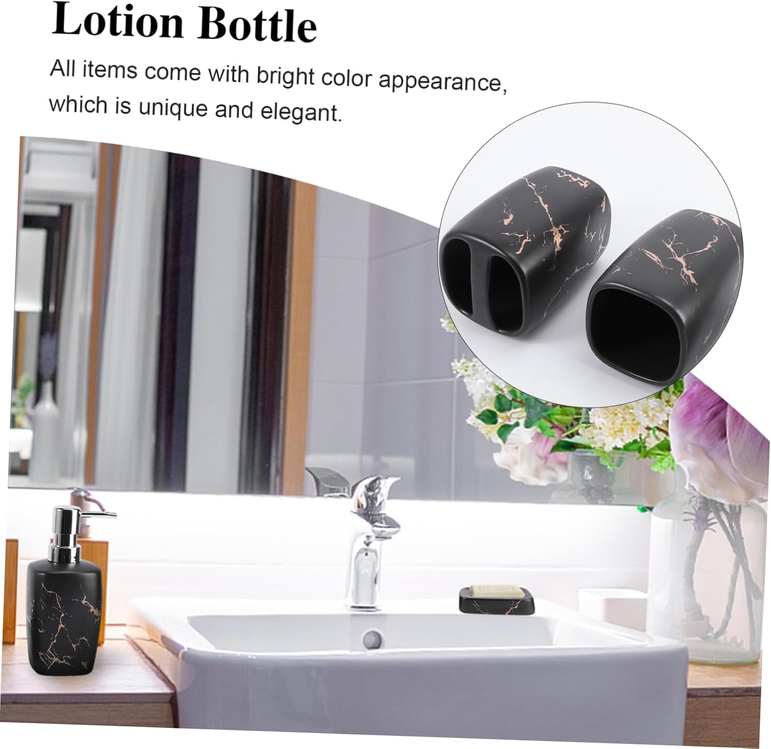 Cabilock 1set Bathroom Washing Accessory Elegant Toothbrush Rack Cup Set Sanitary Ware for Home Use Square Matte