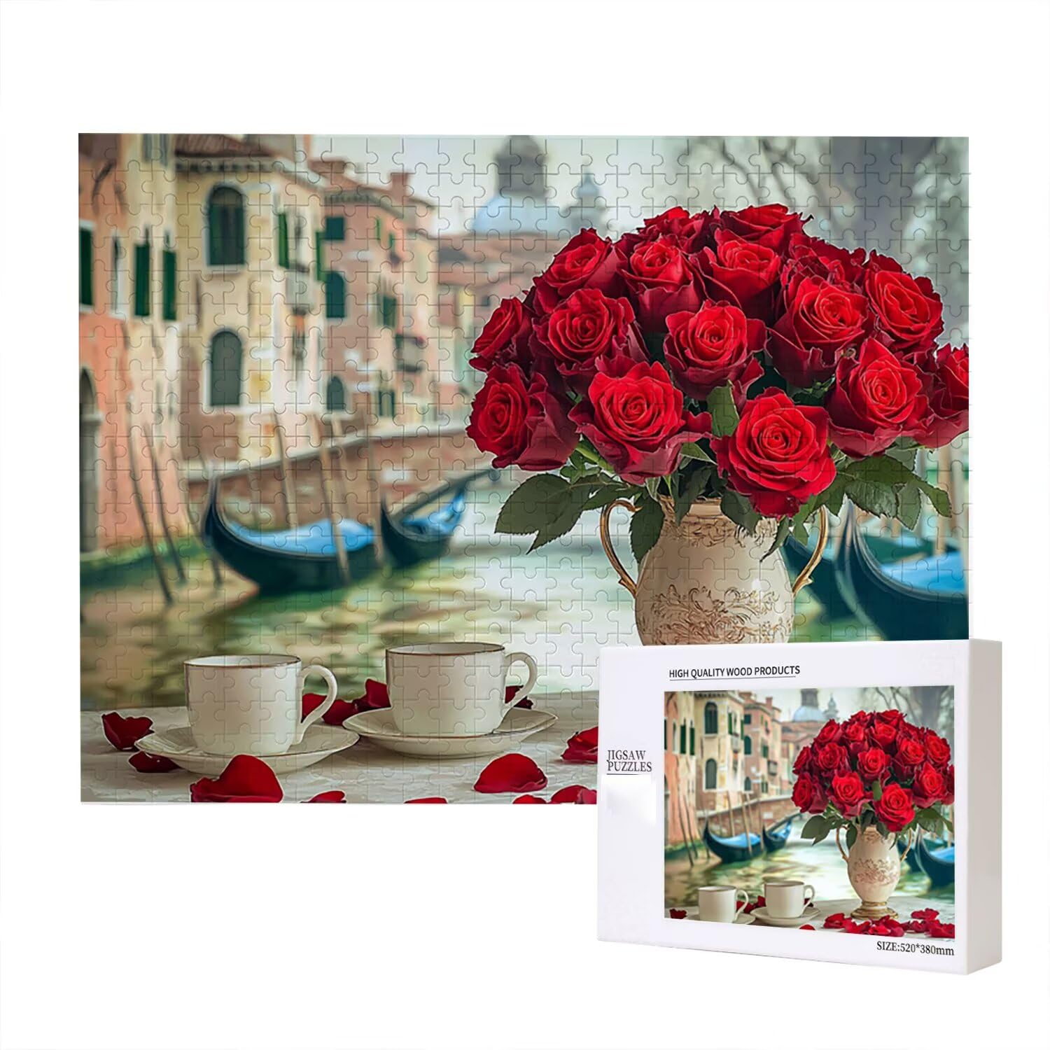 Jigsaw Puzzle, 1000 Pezzi Puzzle Classici, Rosa Puzzle Rilassamento Intelligence, Mpossibile Difficile Puzzle Impegnativo per Adulti Puzzle Gioco Familiare, Regalo per Amore Amico Caffè fr0-525