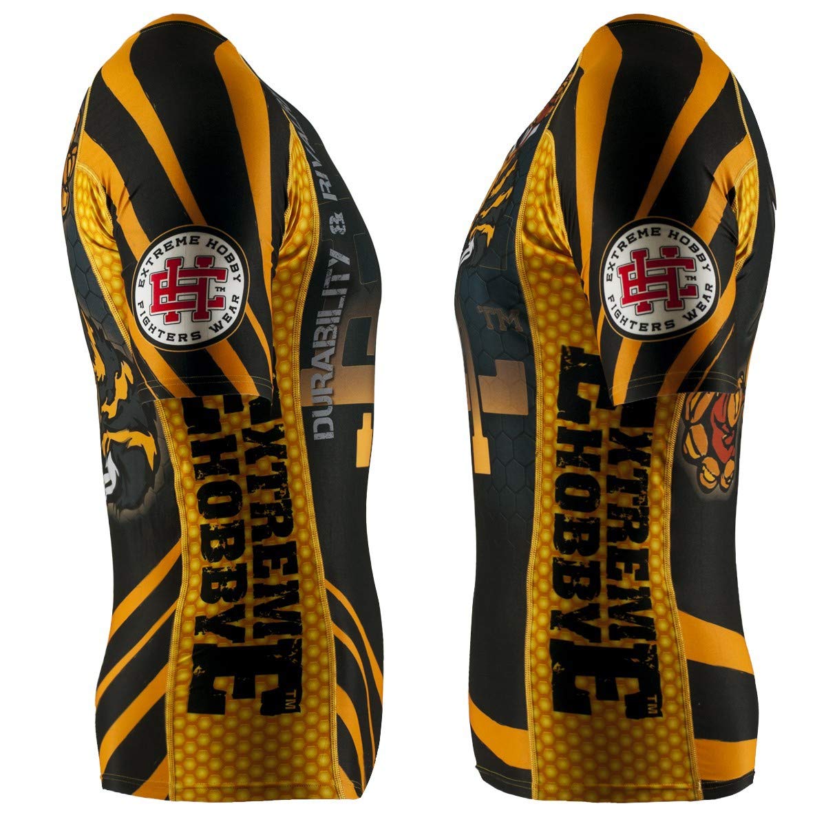 Koszulka kompresyjna z krótkim rękawem Rashguard Hardcore Training Rash Guard, męska koszula kompresyjna, MMA, bokserska, koszulka funkcyjna, męska koszulka z krótkim rękawem, koszulka kompresyjna, męska koszulka do biegania, koszulka sportowa.., Wasp Bla