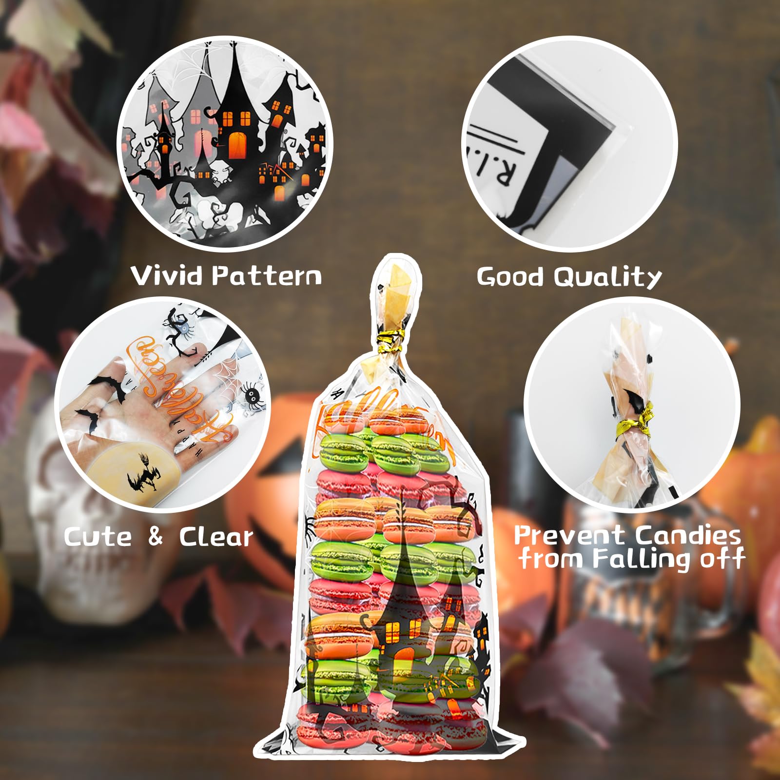 200 Stück Süßigkeiten Tüten Transparent Mit Twist-Bändern – Cellophan-Beutel 16x25 Cm Für Party-Goodies