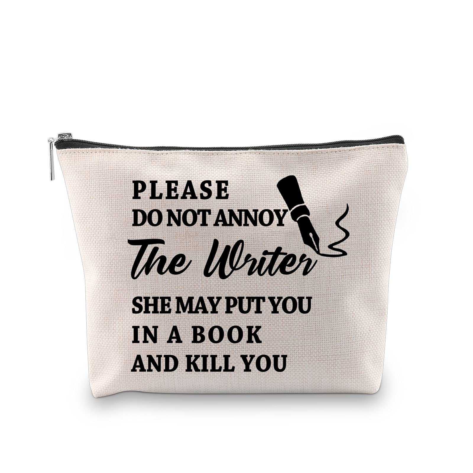 BLUPARK Writer Gift Author Gift Writer Cosmetic Bag Please Do Not Annoy The Writer Makeup Bag Writing Gift for Author (Do not annoy the Writer)