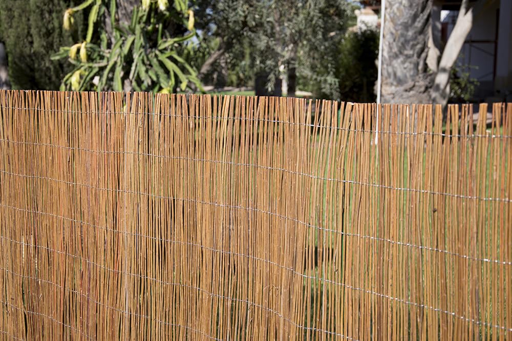 Suinga Valla de Mimbre 0,8x5 metros | Cañizo Jardin natural | Cerramiento de Mimbre 85% Ocultación | Valla Decorativa de Mimbre Nacional