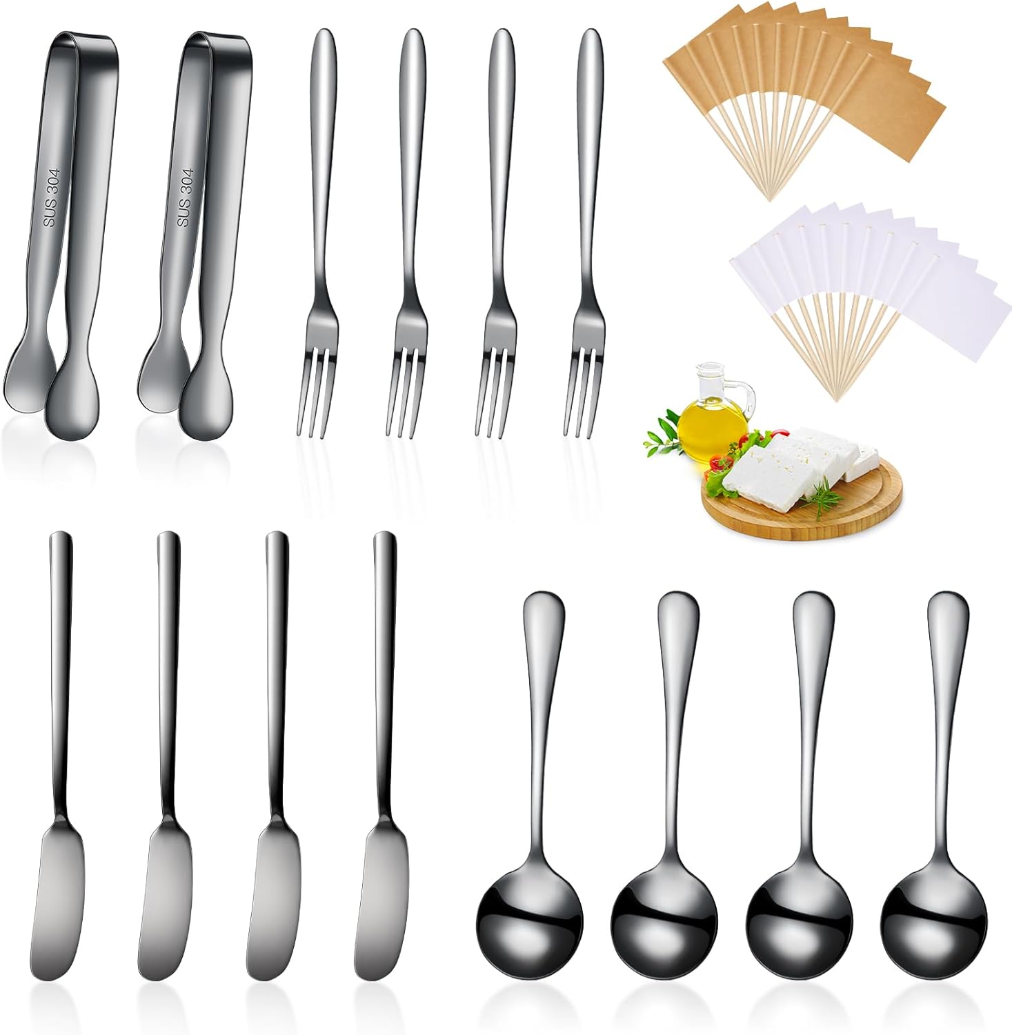 Patelai Cheese Butter Spreader Knives Set Charcuterie Accessories Stainless Steel Spreader Knives Charcuterie Boards Utensils Mini Serving Tongs Spoons and Forks for Appetizers Pastry(Black) Patelai Cheese Butter Spreader Knives Set Charcuterie Accessories Stainless Steel Spreader Knives Charcuterie Boards Utensils Mini Serving Tongs Spoons and Forks for Appetizers Pastry(Black)