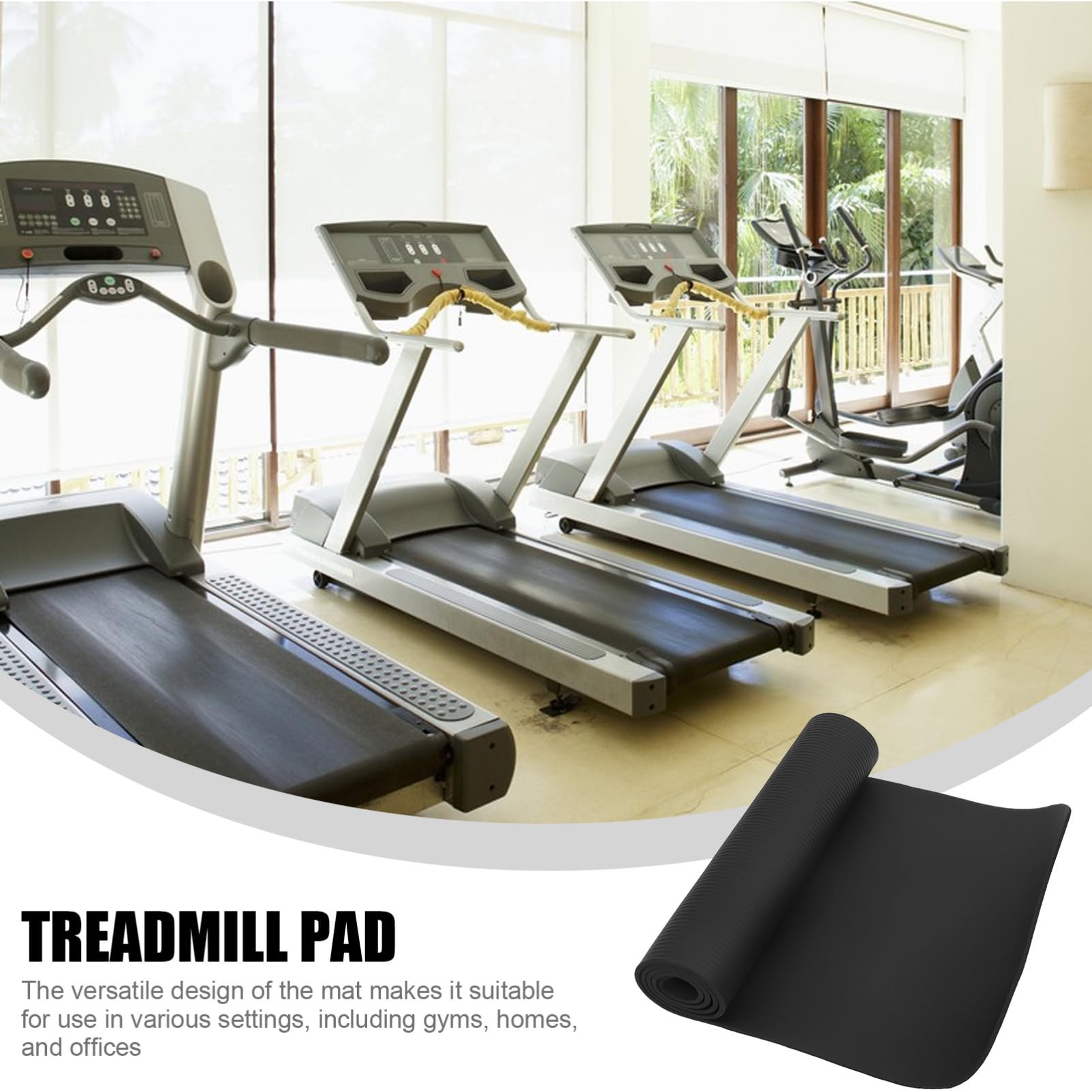Happyyami Tappeto per Tapis in Nbr Nero, Antiscivolo per Palestra