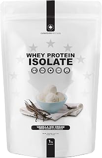 Canadian Protein 100% Whey Isolate 27g of Protein | 1 kg of Vanilla Flavoured Low Carb Keto Friendly Workout Recovery Drink | Protein Powder Rich in BCAA Amino Acids