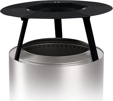 FEBTECH - Fire Pit Heat Deflector Compatible for Solo Stove Ranger and Other 15" Fire Pit - Stainless Steel Heat Deflector with 2 Lifting Handles for Even Heat, Warmth and Comfort