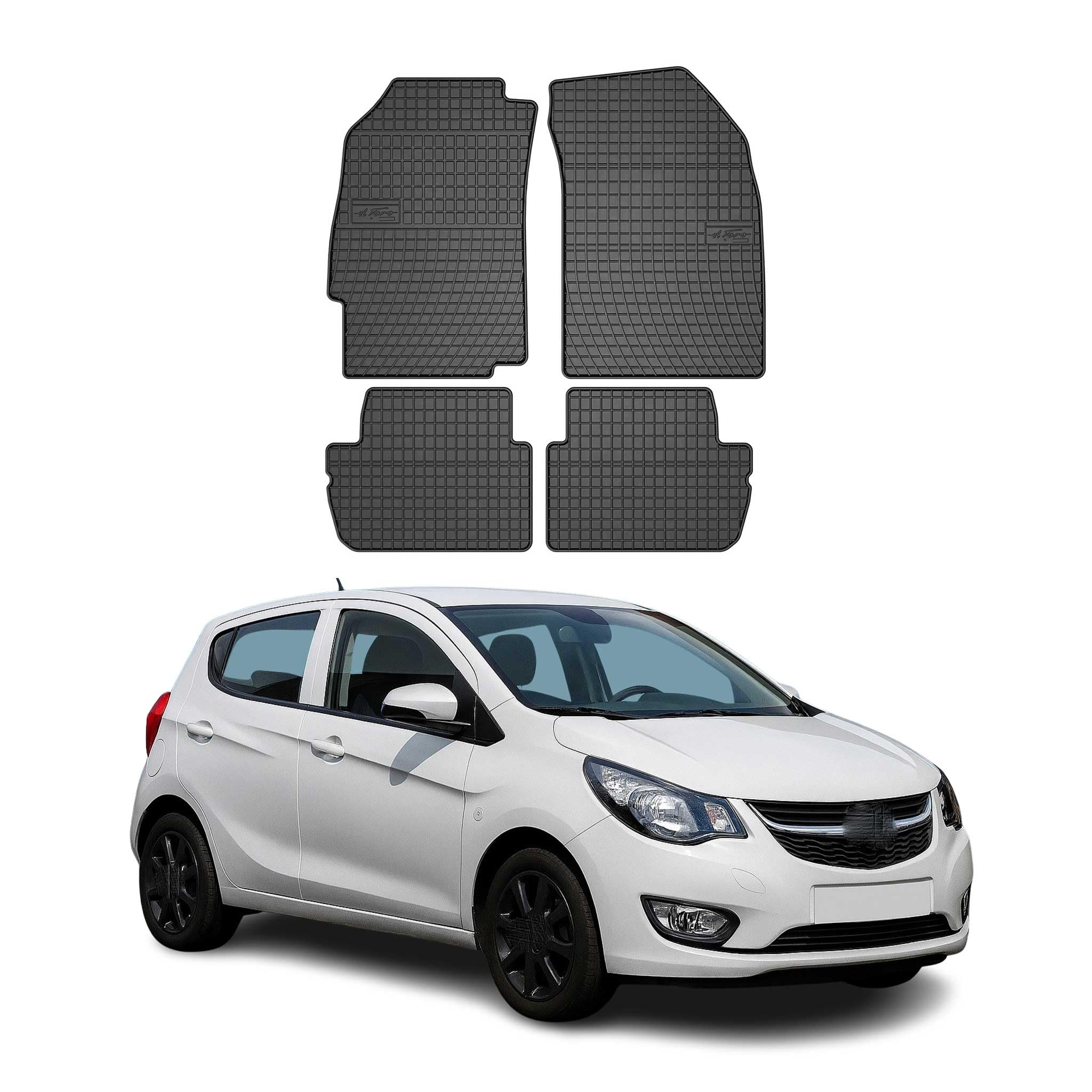 OMAC Dywaniki Gumowe Pasujące do Opel Karl 2015-2019 Dywaniki Samochodowe Guma TPE Czarny 4tlg