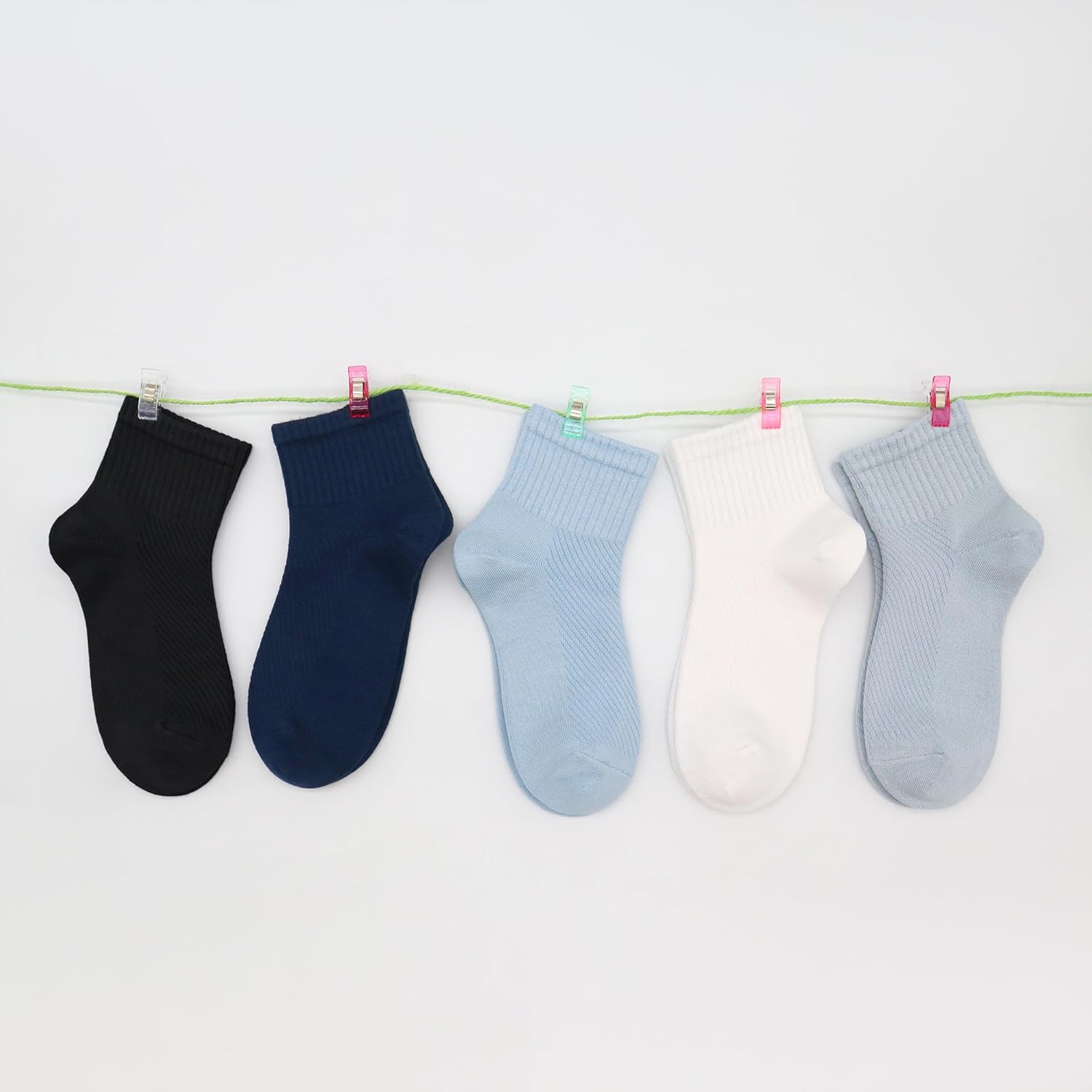 SERISIMPLE Kids Crew Viscose Bamboo Thin Socks School Uniform Basic Soft Anti Odor Boys Girls Breathable Stretch 5 Pairs - Image 3